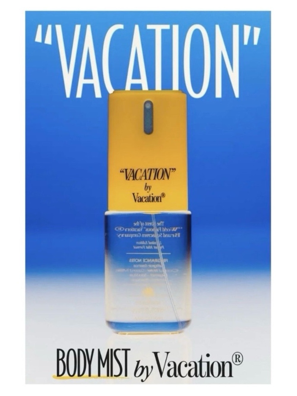 Vacation Body Mist Spray — Yellow and Blue Refreshing Scent
